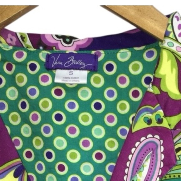Vera Bradley Colorful Paisley Lightweight Button Up Cotton Shirt - Women’s Small - Picture 11 of 13